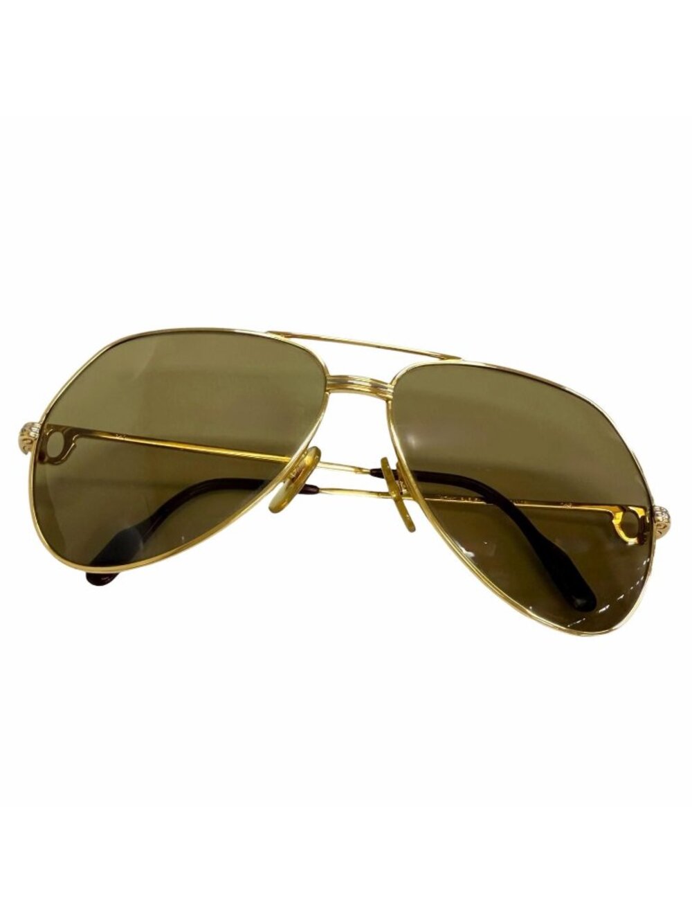 Cartier Vintage Trinity Two Bridge Teardrop Sunglasses Gold Bordeaux 62 Eyewear
